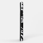 白黒ゼブラヒョウのスキン名パーソナライズされた Case-Mate iPhoneケース (裏面/右)