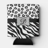 白黒ゼブラヒョウ皮モノグラム 缶クーラー (裏面)