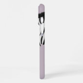 白黒ゼブラピンクの名前を追加 iPhoneケース (左側面)