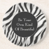 白黒ゼブラプリント動物サファリ コースター (正面)