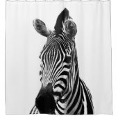 白黒ゼブラポートレート シャワーカーテン (正面)