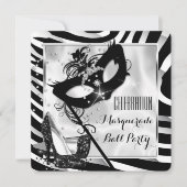 白黒ゼブラマスカレードボールパーティー2 招待状 (正面)