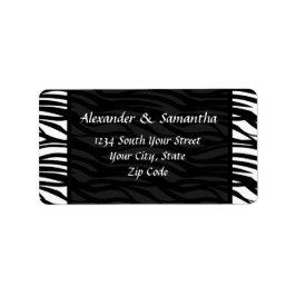 白黒ゼブラモダン住所 シール