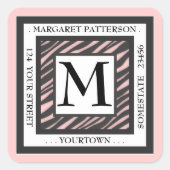 白黒ゼブラモノグラムスクエアアドレス スクエアシール (正面)