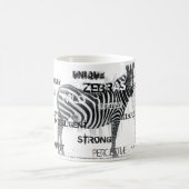 白黒ゼブラユニークスタイポグラフィ コーヒーマグカップ (中央)