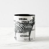 白黒ゼブラユニークスタイポグラフィ ツートーンマグカップ (中央)
