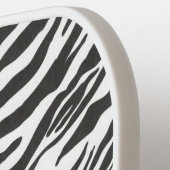 白黒ゼブラ動物模様イニシャルモノグラム ピックルボールラケット (左詳細)