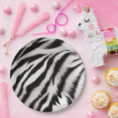 白黒ゼブラ動物 ペーパープレート (パーティー)