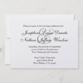 白黒ゼブラ印パーソナライズされた刷 招待状 (裏面)