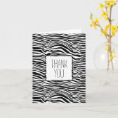 白黒ゼブラ印刷ありがとう カード (黄色い花)