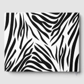 白黒ゼブラ印刷とホットピンクありがとう ゲストブック (裏面)