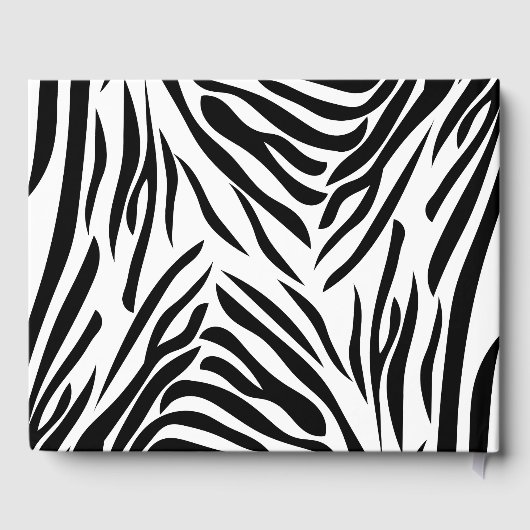 白黒ゼブラ印刷とホットピンクありがとう ゲストブック (裏面)