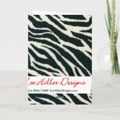 白黒ゼブラ印刷グリーティングカード カード (裏面)