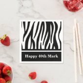 白黒ゼブラ印刷デザイナー スタンダードカクテルナプキン (インサイチュ)