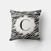 白黒ゼブラ印刷パターカスタムン クッション (裏面)