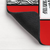 白黒ゼブラ印刷モノグラム |赤 マウスパッド (コーナー)