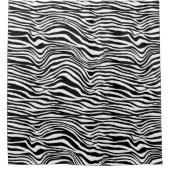 白黒ゼブラ印刷 シャワーカーテン (正面)