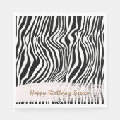 白黒ゼブラ印刷 スタンダードランチョンナプキン (正面)