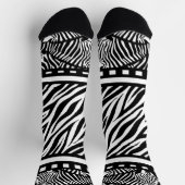 白黒ゼブラ印刷 ソックス (上部)