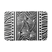 白黒ゼブラ印刷 バスマット (正面)