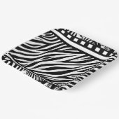 白黒ゼブラ印刷 ペーパープレート (傾斜あり)