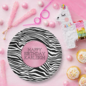 白黒ゼブラ印刷 ペーパープレート (パーティー)