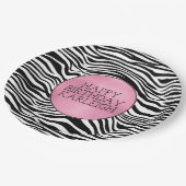白黒ゼブラ印刷 ペーパープレート (アングル)