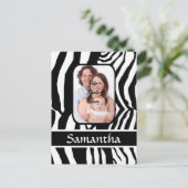 白黒ゼブラ印刷 ポストカード (スタンド正面)