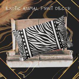 白黒ゼブラ印刷 ランバークッション