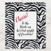 白黒ゼブラ印刷 ワインラベル (シングルラベル)