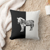 白黒ゼブラ枕 クッション (ブランケット)