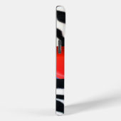 白黒ゼブラ毛皮の赤い宝石モノグラム Case-Mate iPhoneケース (裏面 / 右)