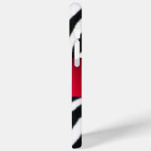 白黒ゼブラ毛皮の赤い宝石モノグラム Case-Mate iPhoneケース (裏面 / 左)