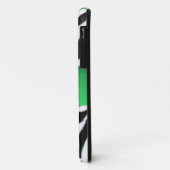 白黒ゼブラ毛皮エメラルドグリーン宝石モノグラム Case-Mate iPhoneケース (裏面/左)