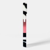 白黒ゼブラ毛皮ピンクジェムモノグラム。 Case-Mate iPhoneケース (裏面 / 右)