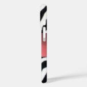 白黒ゼブラ毛皮ピンクジェムモノグラム。 Case-Mate iPhoneケース (裏面 / 左)