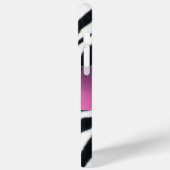 白黒ゼブラ毛皮ピンク薄紫宝石モノグラム。 Case-Mate iPhoneケース (裏面 / 左)