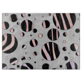 白黒ゼブラ水玉模様 カッティングボード (正面)