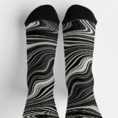 白黒ゼブラ波図法 ソックス (上部)