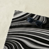 白黒ゼブラ波図法 ビーチタオル (インサイチュ)