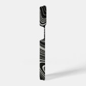 白黒ゼブラ波図法 iPhoneケース (右側面)