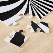 白黒ゼブラ渦巻き模様の光学的錯覚 ジグソーパズル (側面)