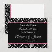 白黒ゼブラ炎カスタム炎の日付を保存 案内ポストカード (正面/裏面)