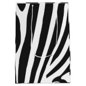 白黒ゼブラ縞模様 ミディアムペーパーバッグ (裏面)