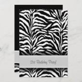 白黒ゼブラ21歳のパーティー 招待状 (正面/裏面)