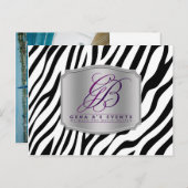 白黒ゼブラ、あなたの写真ウェディングプランナー ポストカード (正面/裏面)