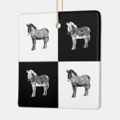 白黒ゼブラ セラミックオーナメント (左)