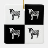 白黒ゼブラ セラミックオーナメント (裏面)