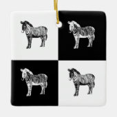 白黒ゼブラ セラミックオーナメント (正面)