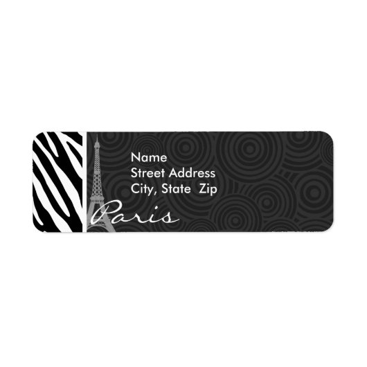 白黒ゼブラ；パリ ラベル (正面)